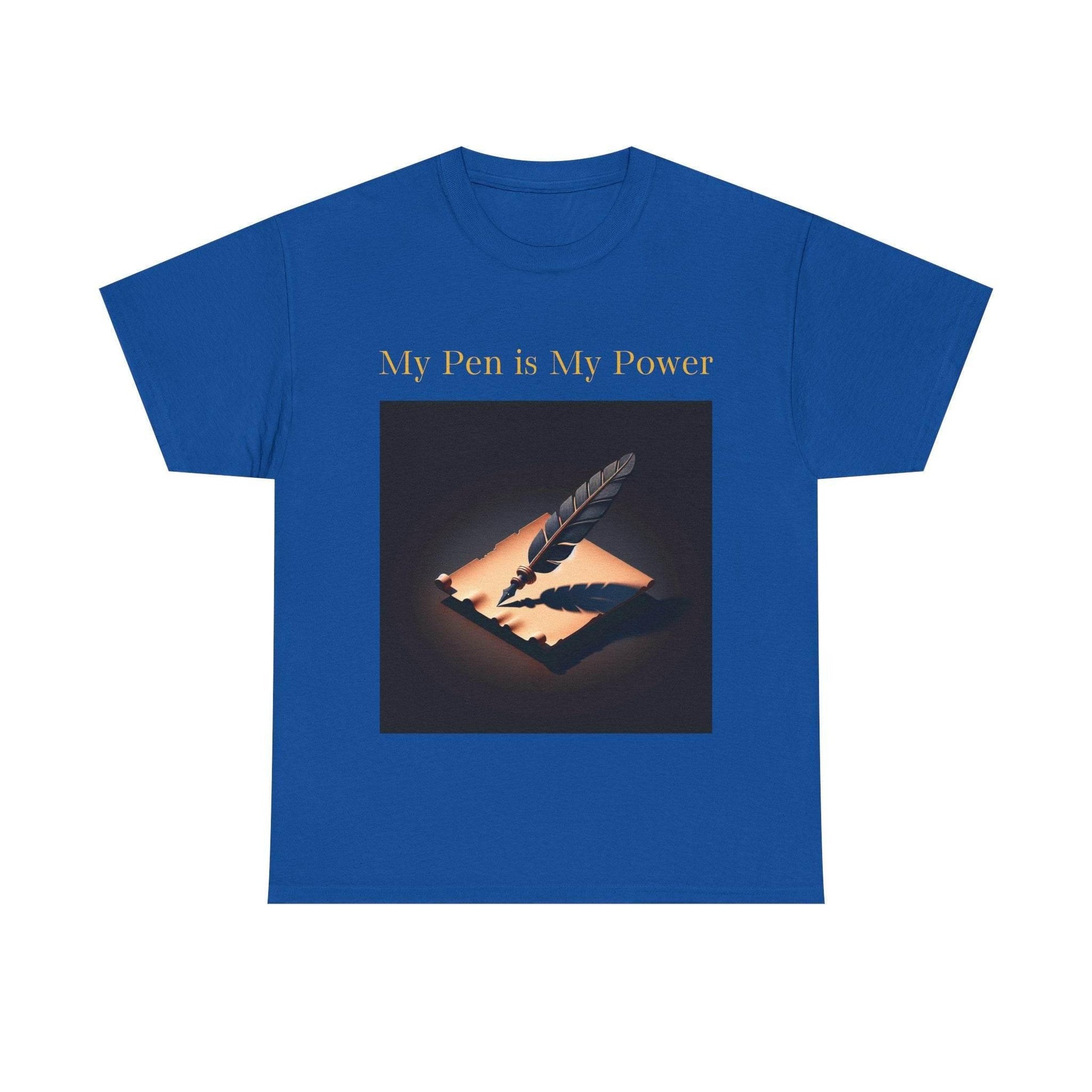 My Pen is My Power Unisex Heavy Cotton Tee - Creative Writer's Apparel - The Dreamer's Bookshop.