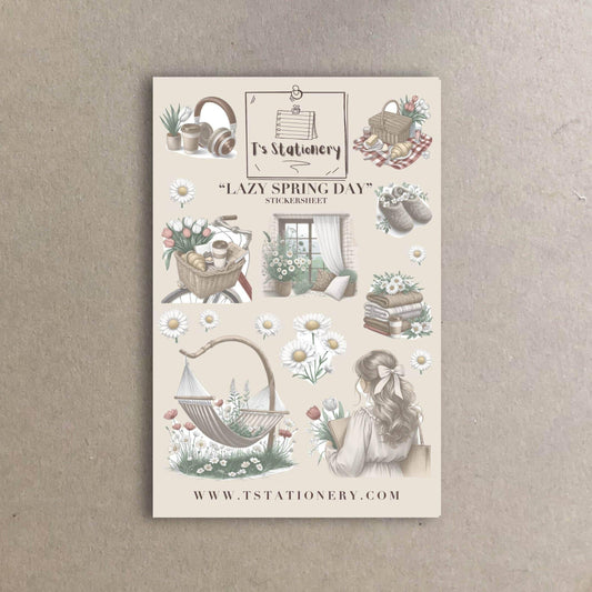 T's Stationery - Stickervel „Lazy Spring Day” - The Dreamer's Bookshop.