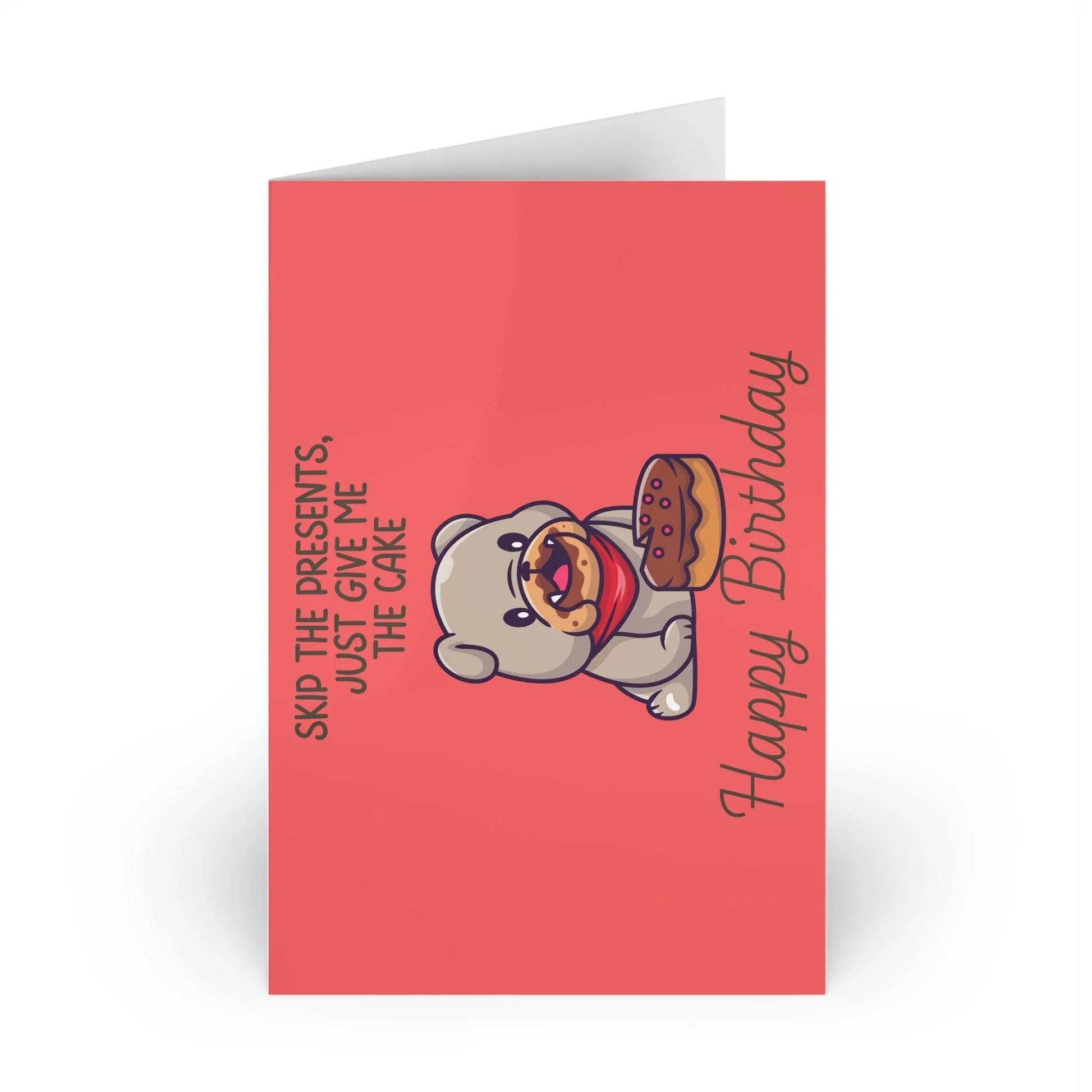 The Dreamer's Bookshop Cute "Give me the cake" Dog Birthday Card - The Dreamer's Bookshop.