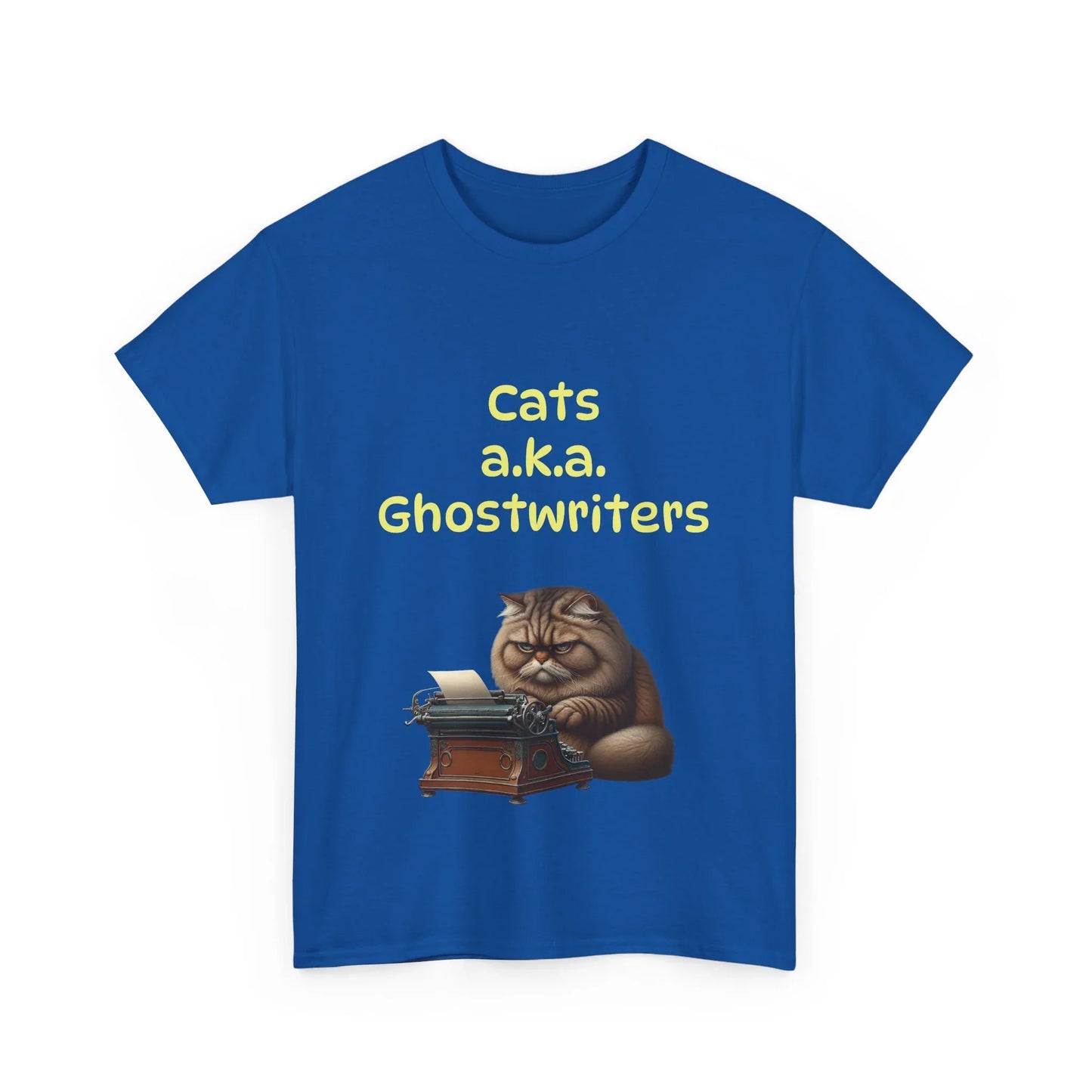 Book Lover's Unisex Heavy Cotton Tee - "Cats Ghostwriters" - The Dreamer's Bookshop.