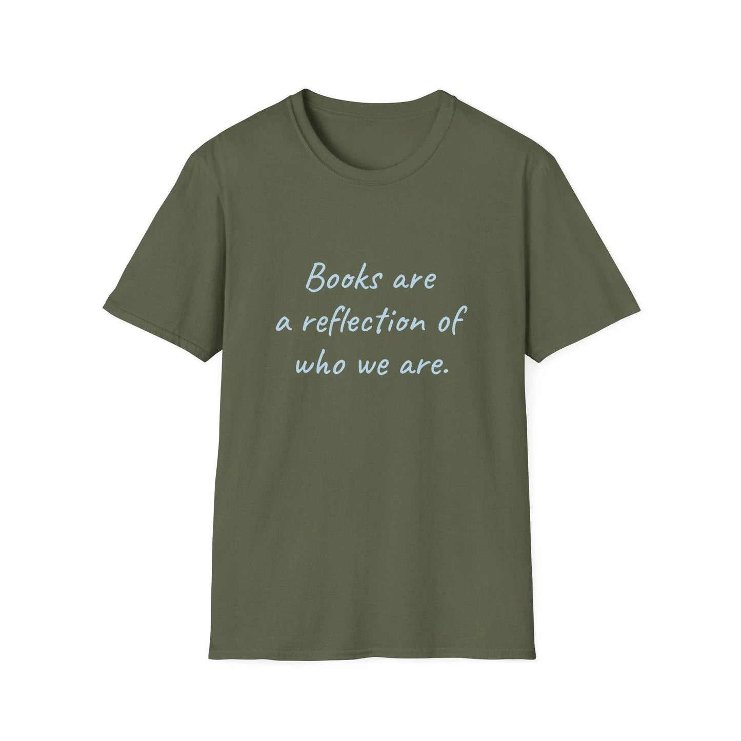 Books Are A Reflection T-Shirt – Unisex Softstyle Tee for Book Lovers - The Dreamer's Bookshop.