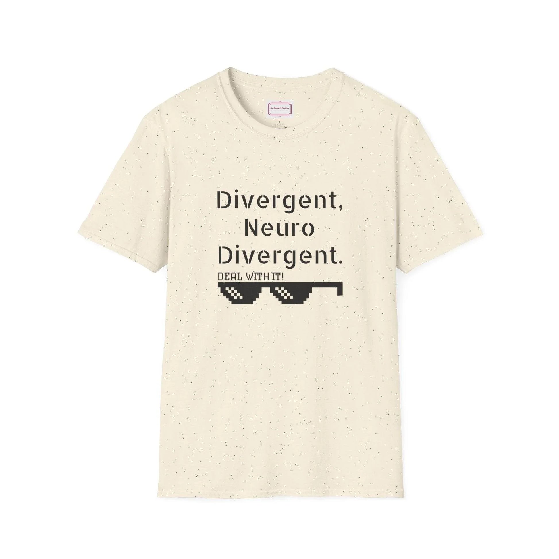 Divergent Neurodivergent T-Shirt - Unisex Softstyle Tee for Acceptance and Awareness - The Dreamer's Bookshop.