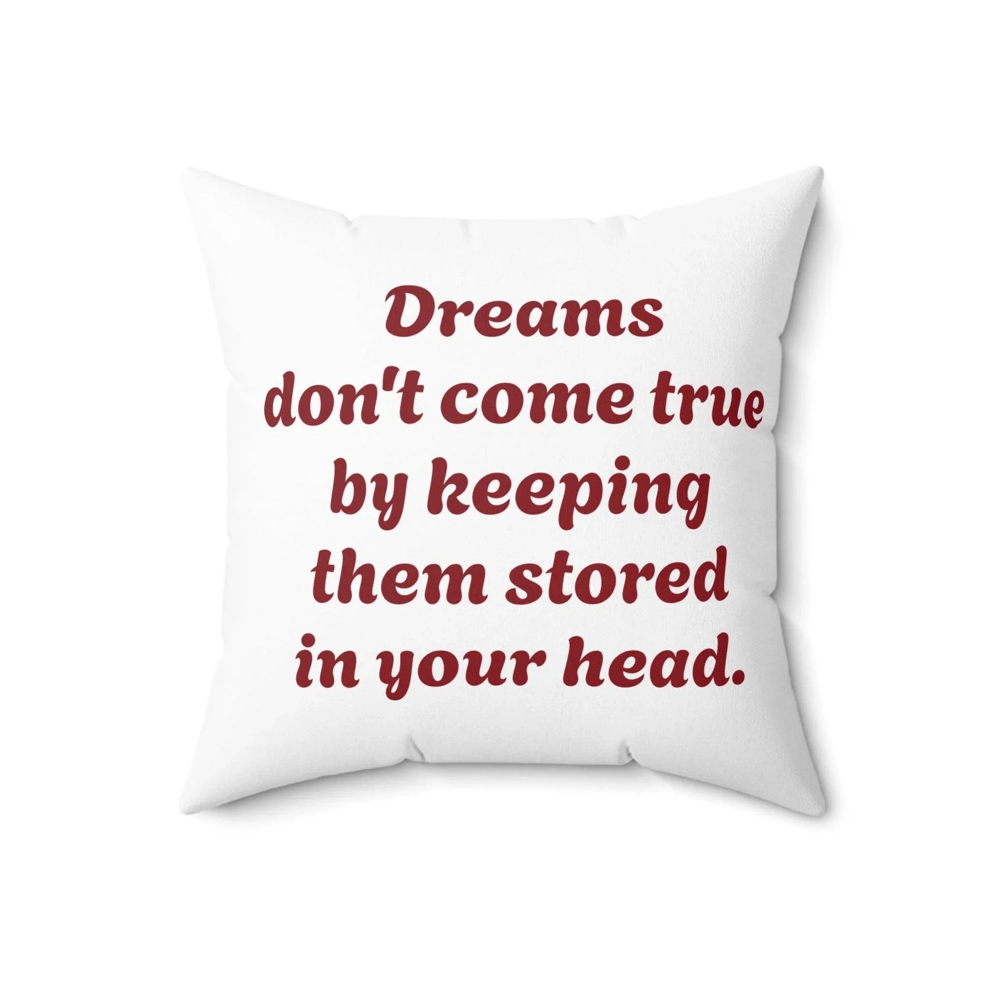 Inspirational Dreamer Square Pillow - Perfect for Book Lovers & Cozy Home Decor - The Dreamer's Bookshop.