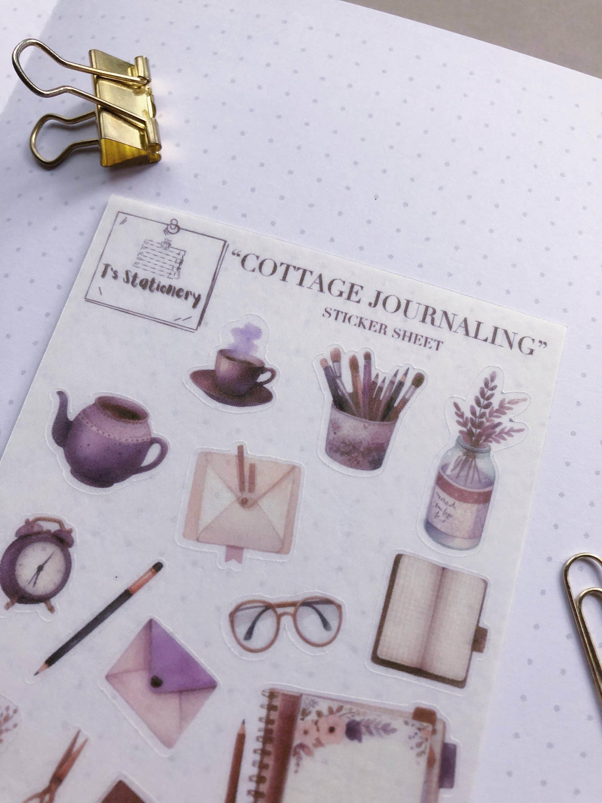 T's Stationery - Washi-stickervel „Cottage Journaling” - The Dreamer's Bookshop.