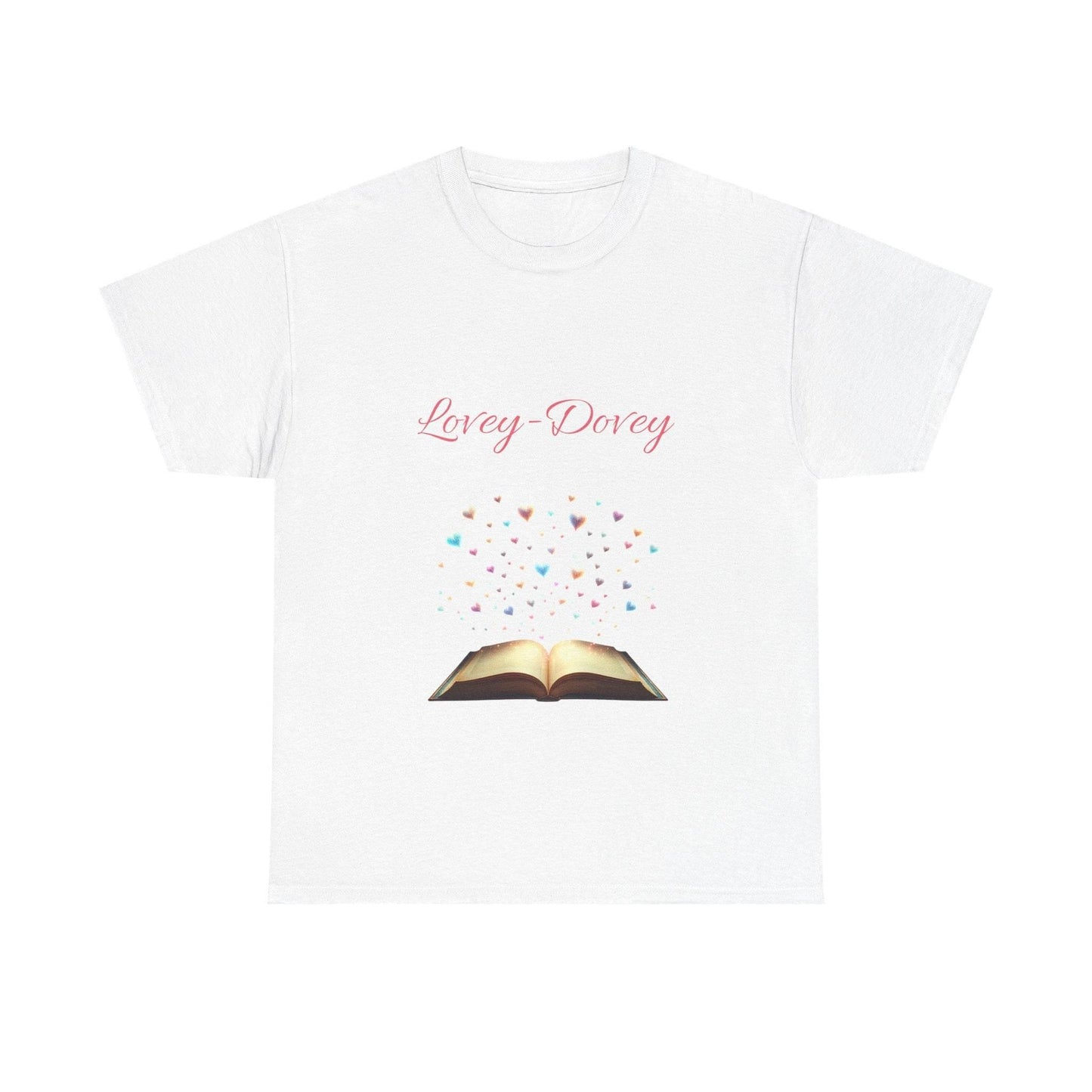Lovey-Dovey - Unisex Heavy Cotton Tee - Sweet Romance - The Dreamer's Bookshop.