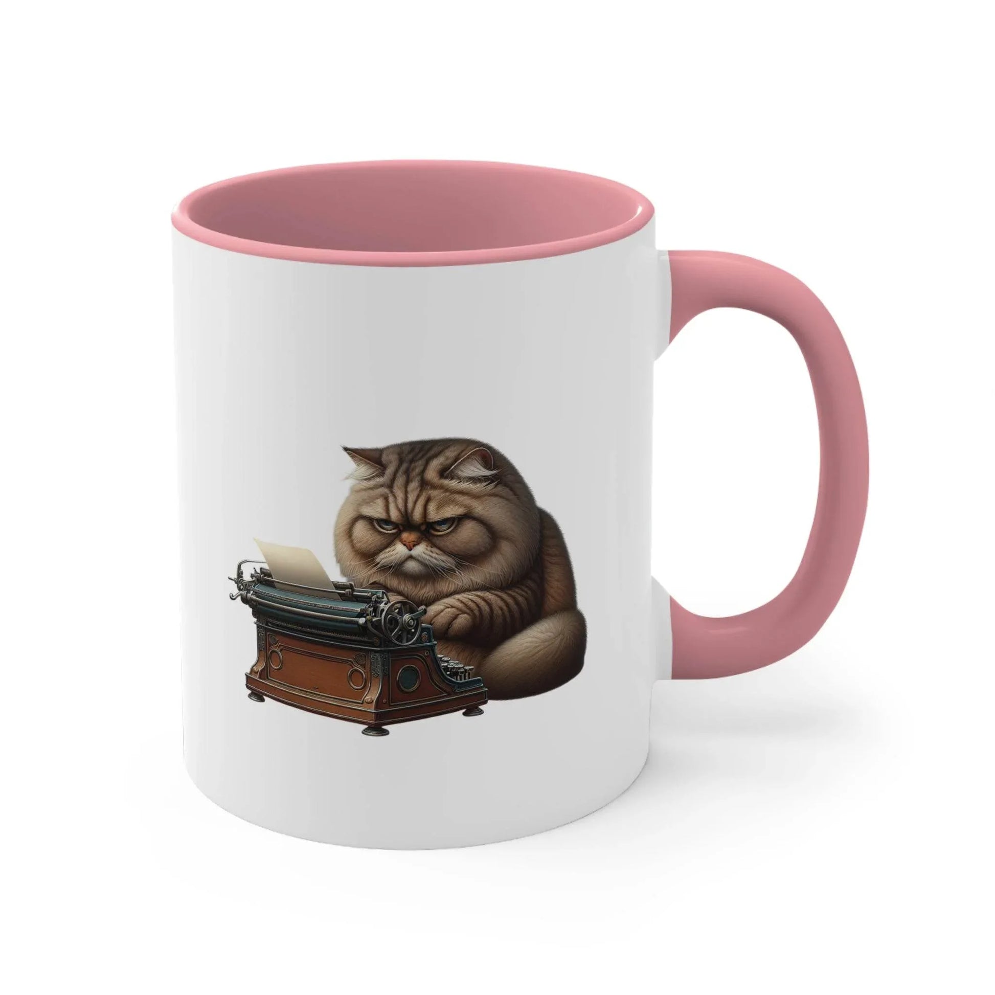 Funny Accent Mug - 11oz Grumpy Writer Cat - The Dreamer's Bookshop.