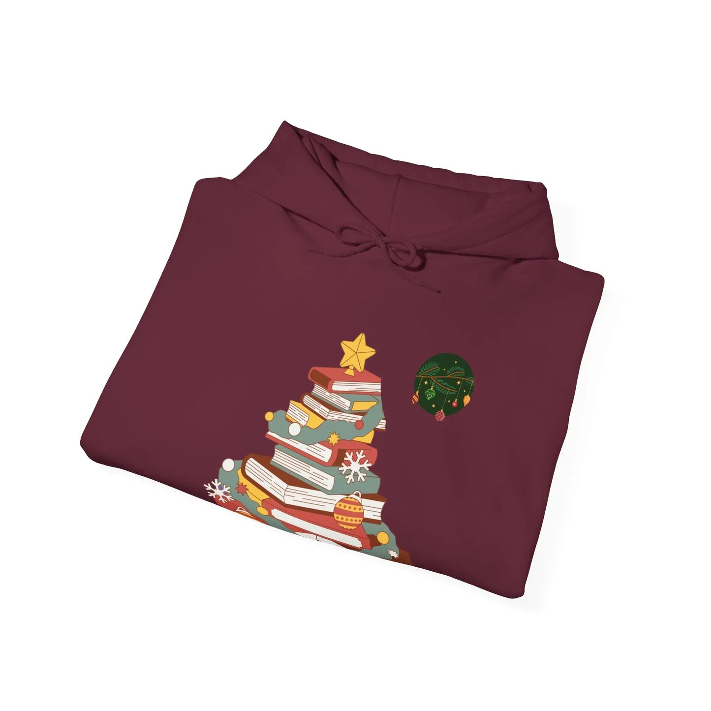 Christmas Book Tree Hoodie - Cozy Unisex Sweatshirt for Book Lovers - The Dreamer's Bookshop.