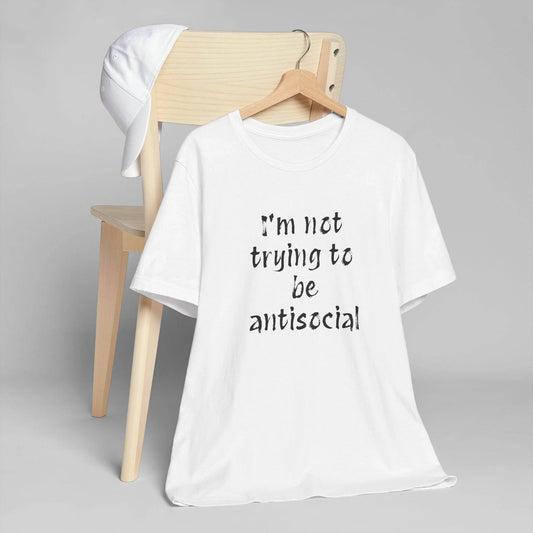 Funny Unisex Jersey T-Shirt - Anti-Social Vibe for Booktroverts - The Dreamer's Bookshop.