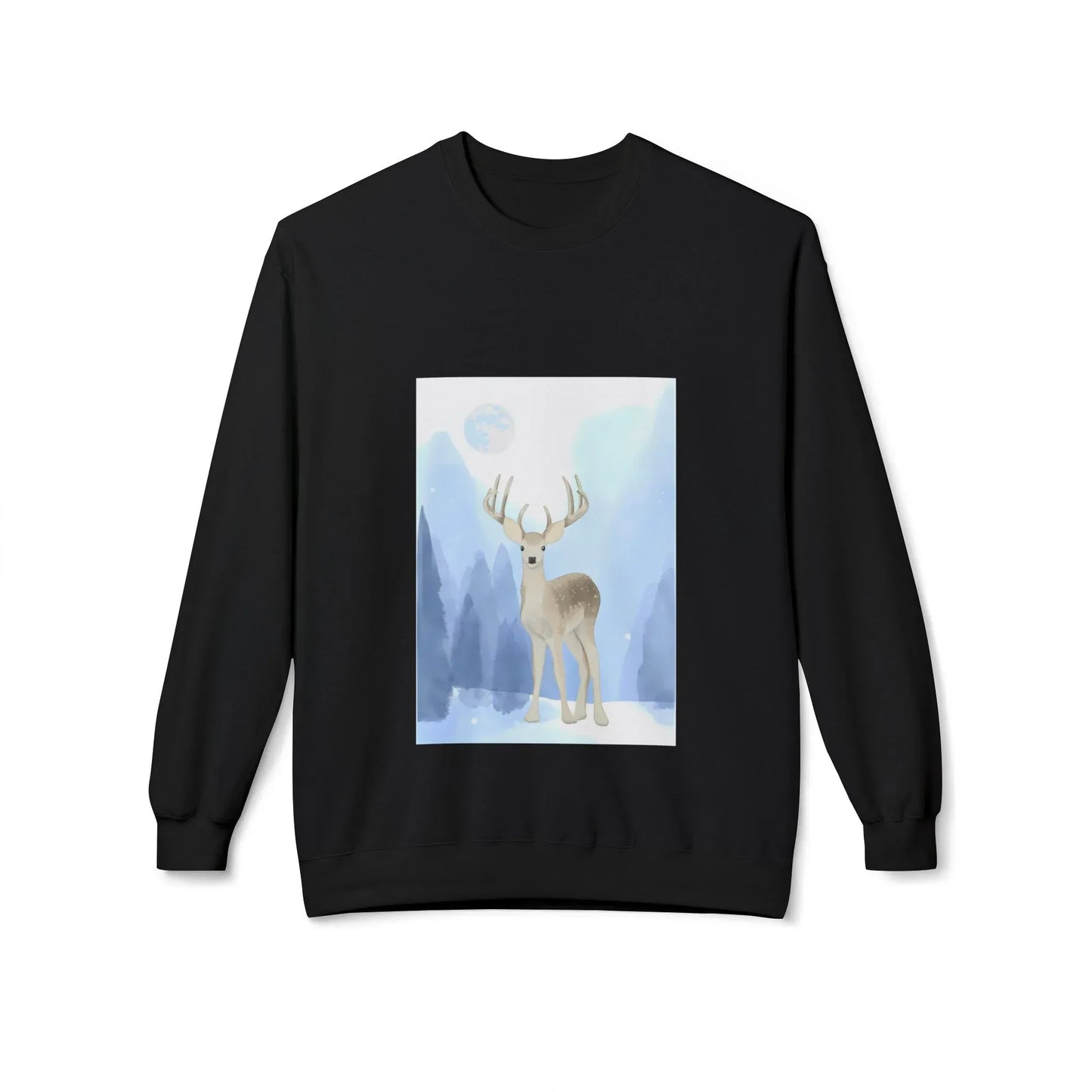 Winter Deer Unisex Fleece Crewneck Sweatshirt - Ideal Gift Cozy Days - The Dreamer's Bookshop.