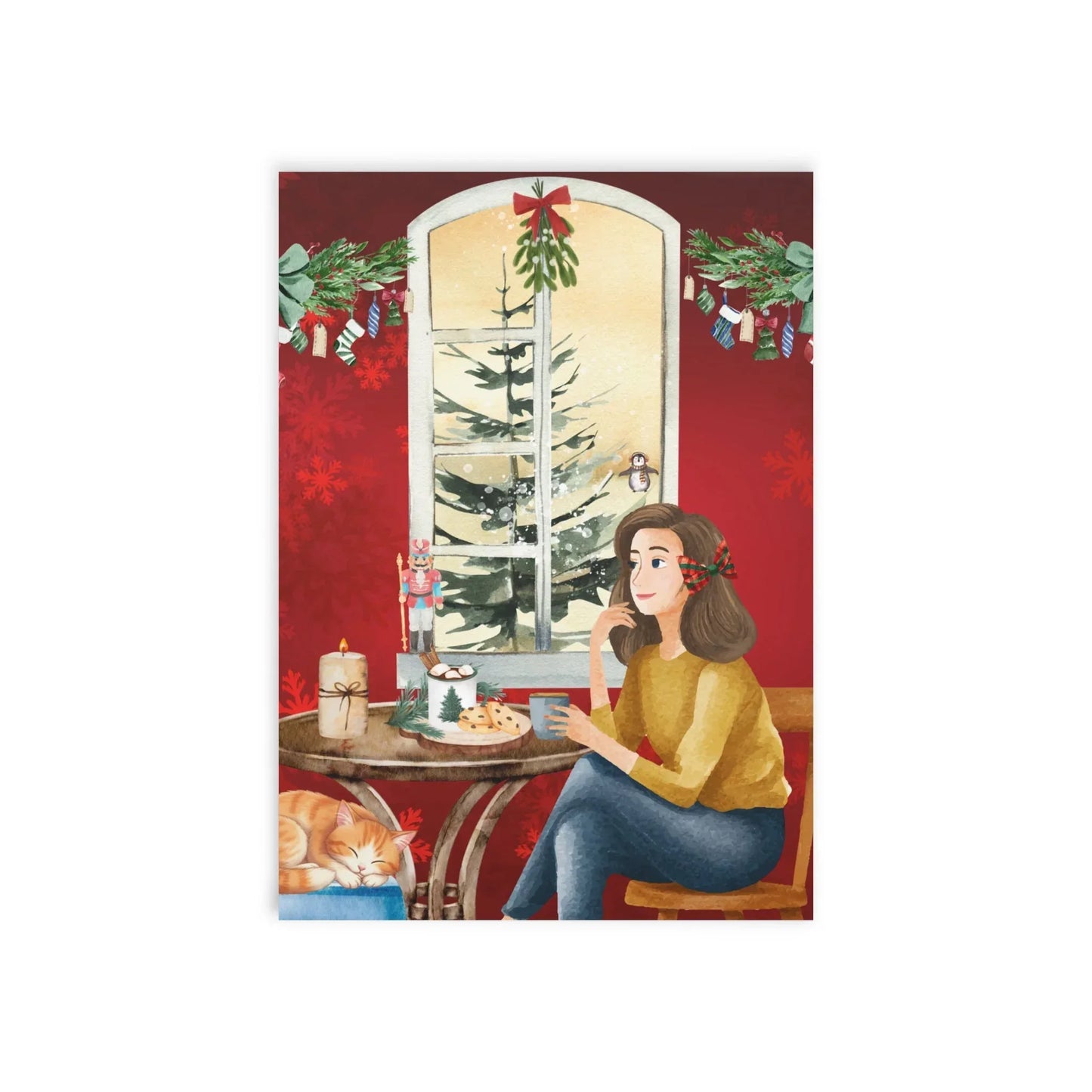 The Dreamer's Bookshop "Winter Café" Christmas Card - The Dreamer's Bookshop.