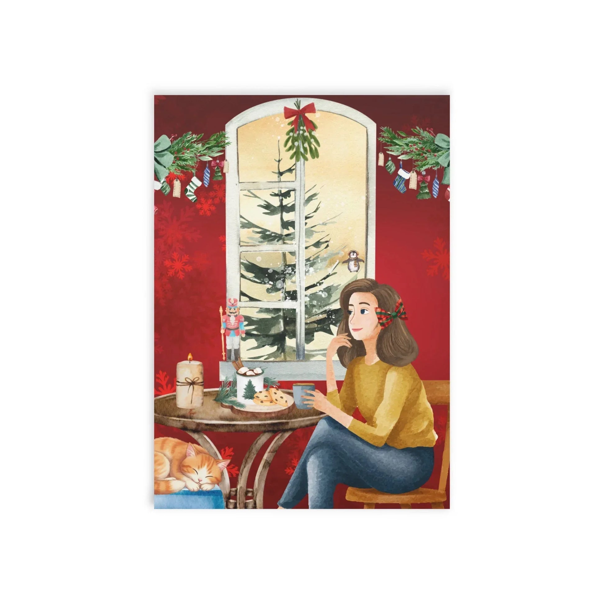 The Dreamer's Bookshop "Winter Café" Christmas Card - The Dreamer's Bookshop.