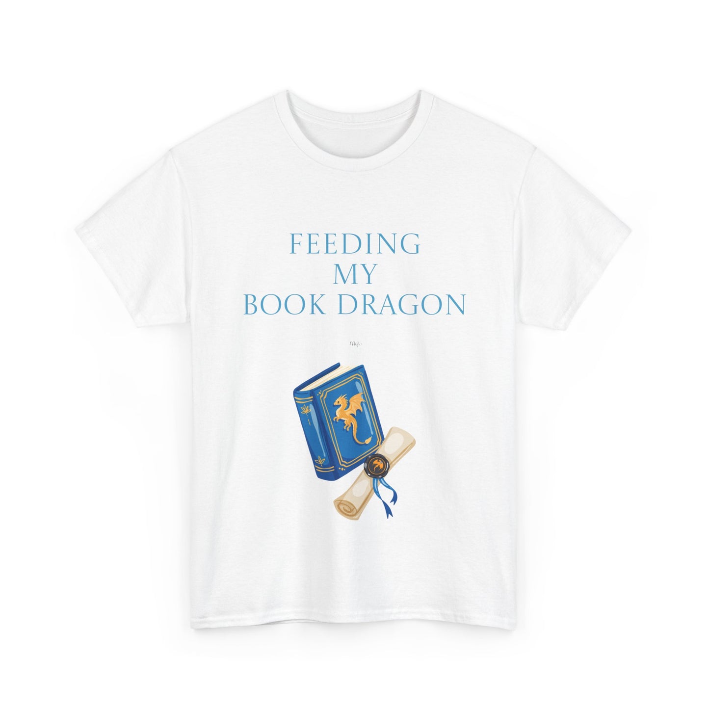 Book Dragon Unisex Heavy Cotton Tee - Creative Writer's Apparel