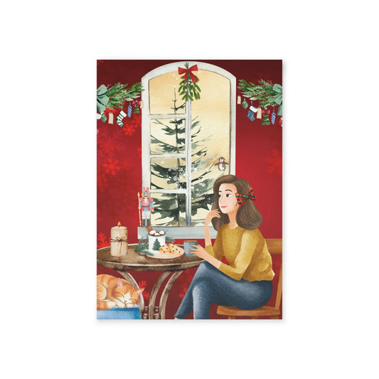 The Dreamer's Bookshop "Winter Café" Christmas Card - The Dreamer's Bookshop.