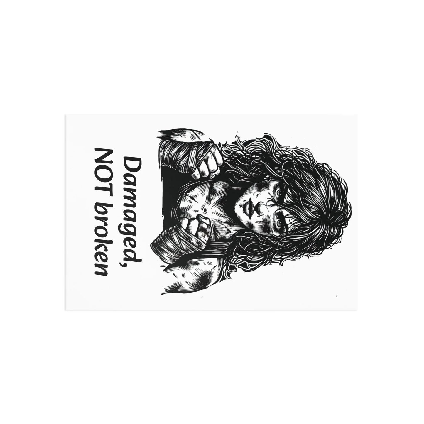 The Dreamer's Bookshop Warrior "Damaged, NOT broken" Art Print Card - The Dreamer's Bookshop.