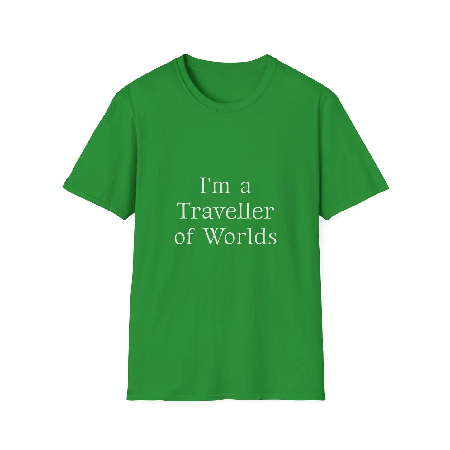 Unisex Travel-Inspired T-Shirt - "I'm a Traveller of Worlds" - Perfect for Book Lovers - The Dreamer's Bookshop.