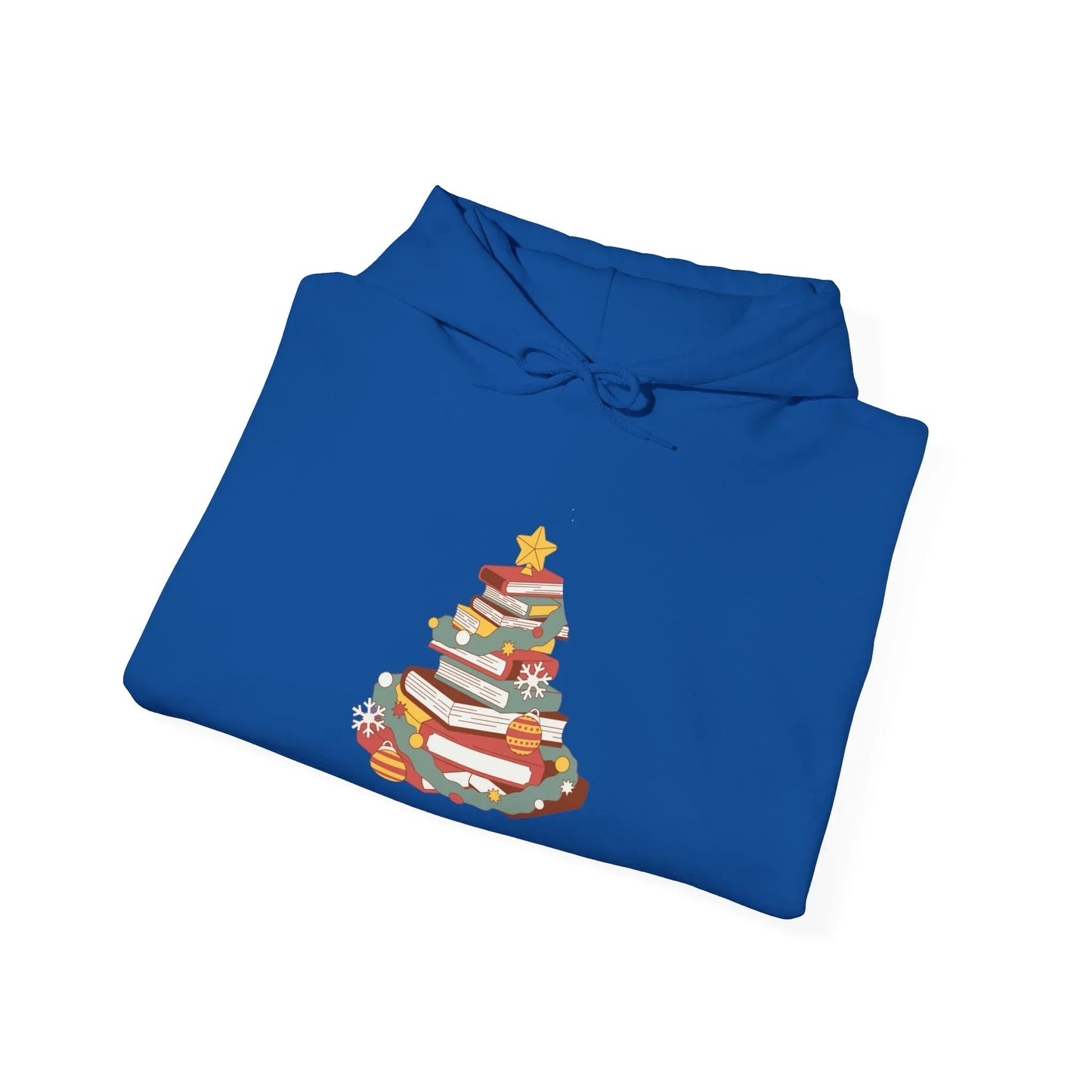 Christmas Book Tree Unisex Hooded Sweatshirt - Cozy Literary Apparel - The Dreamer's Bookshop.