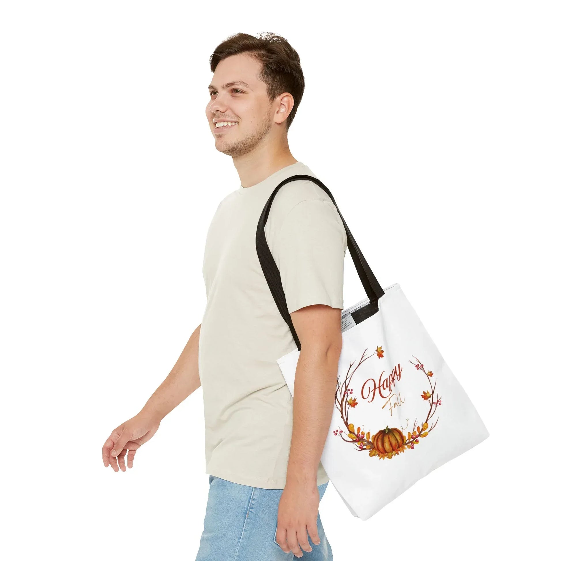 Happy Fall Tote Bag - Cozy Autumn Design - The Dreamer's Bookshop.