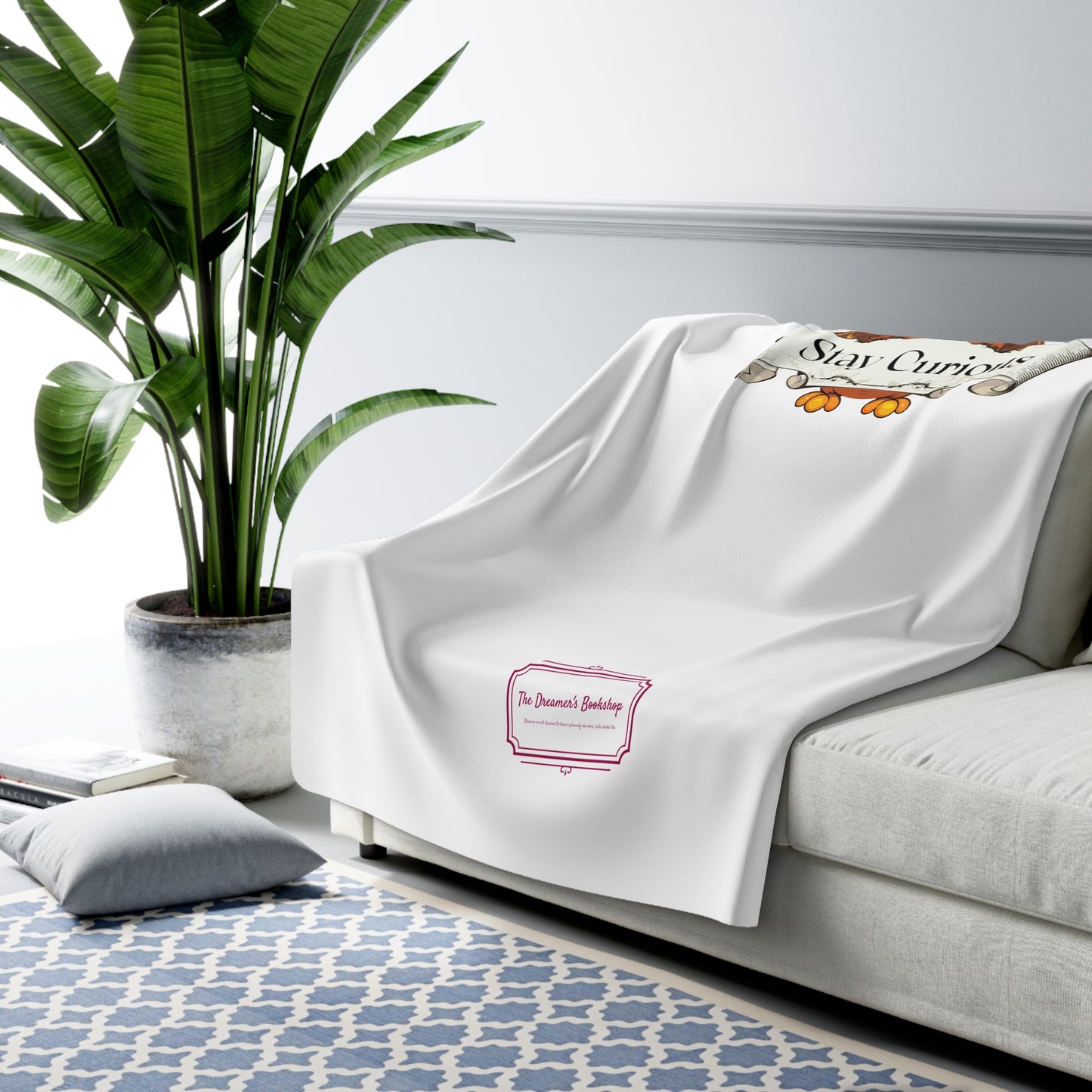 Cozy Sherpa Fleece Blanket - Stay Curious Design