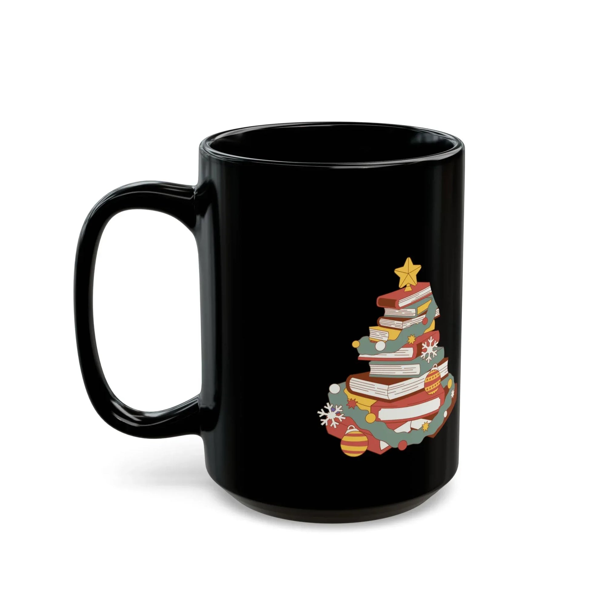 Book Lover's Christmas Black Mug (11oz, 15oz) - The Dreamer's Bookshop.