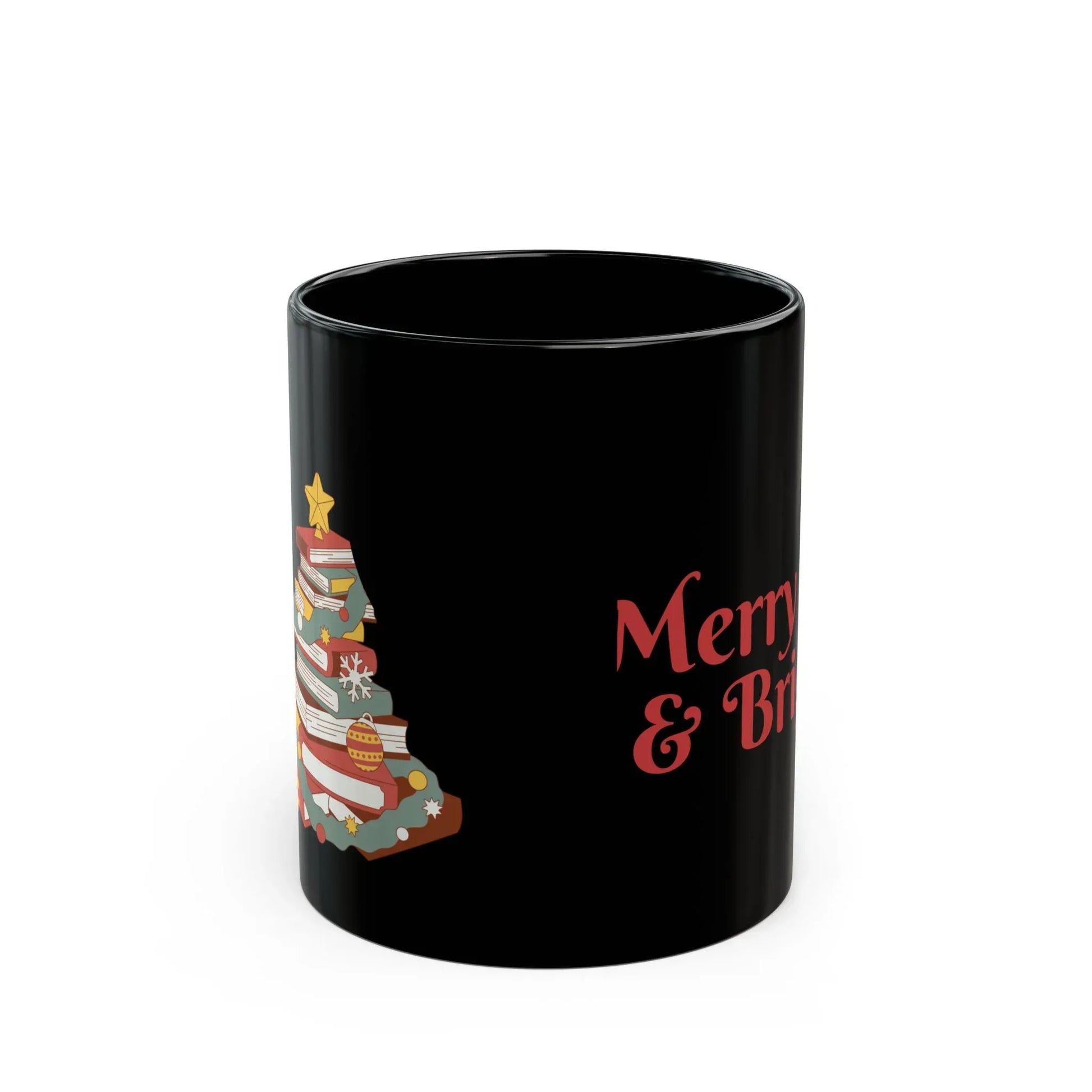Book Lover's Christmas Black Mug (11oz, 15oz) - The Dreamer's Bookshop.