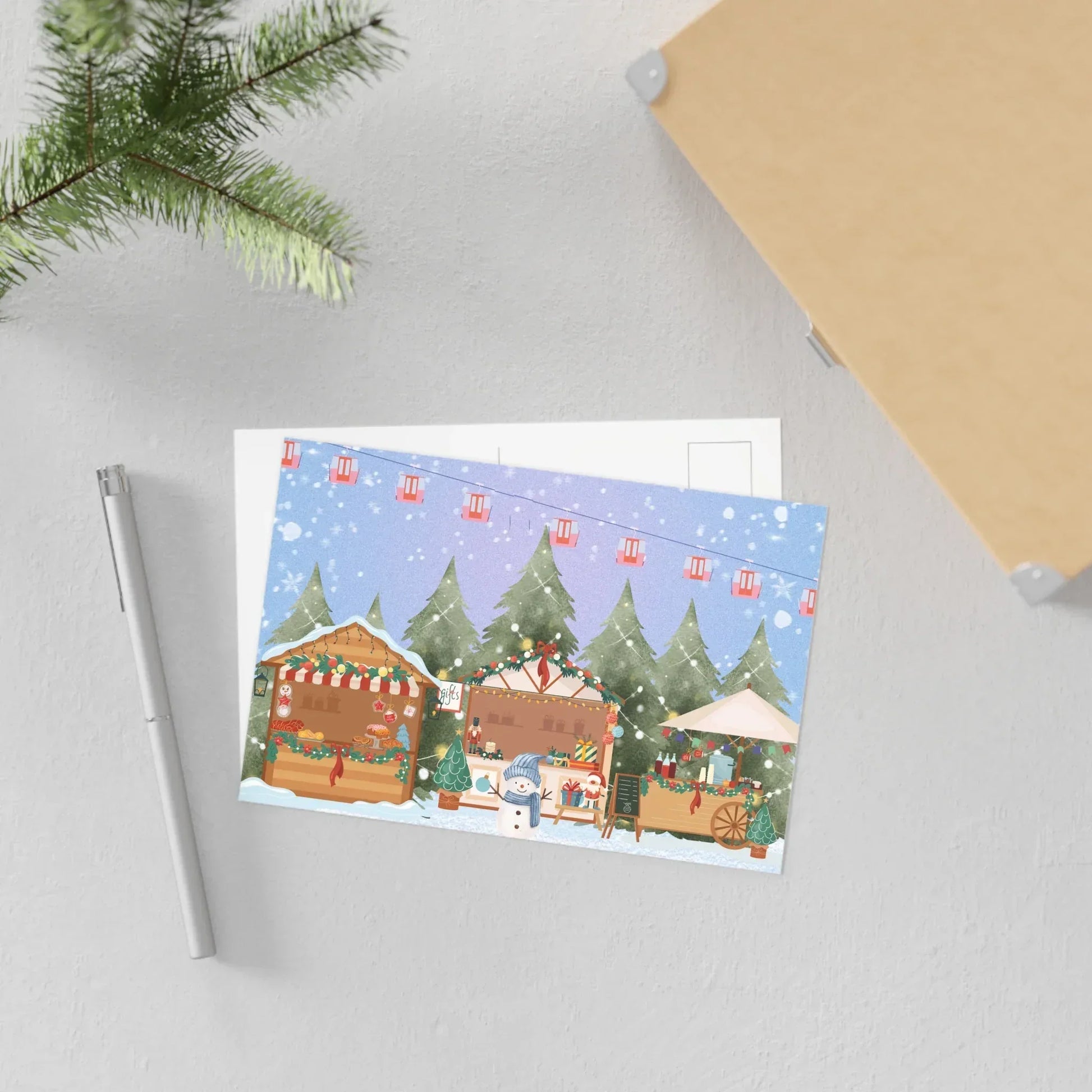 The Dreamer's Bookshop "Winter Market" Christmas Card - The Dreamer's Bookshop.
