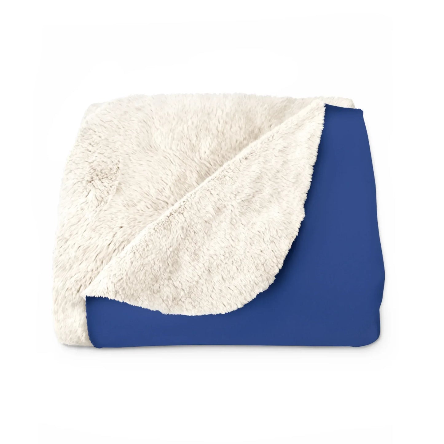 Cozy Sherpa Fleece Blanket - Blue 'Winter Deer' Design - The Dreamer's Bookshop.