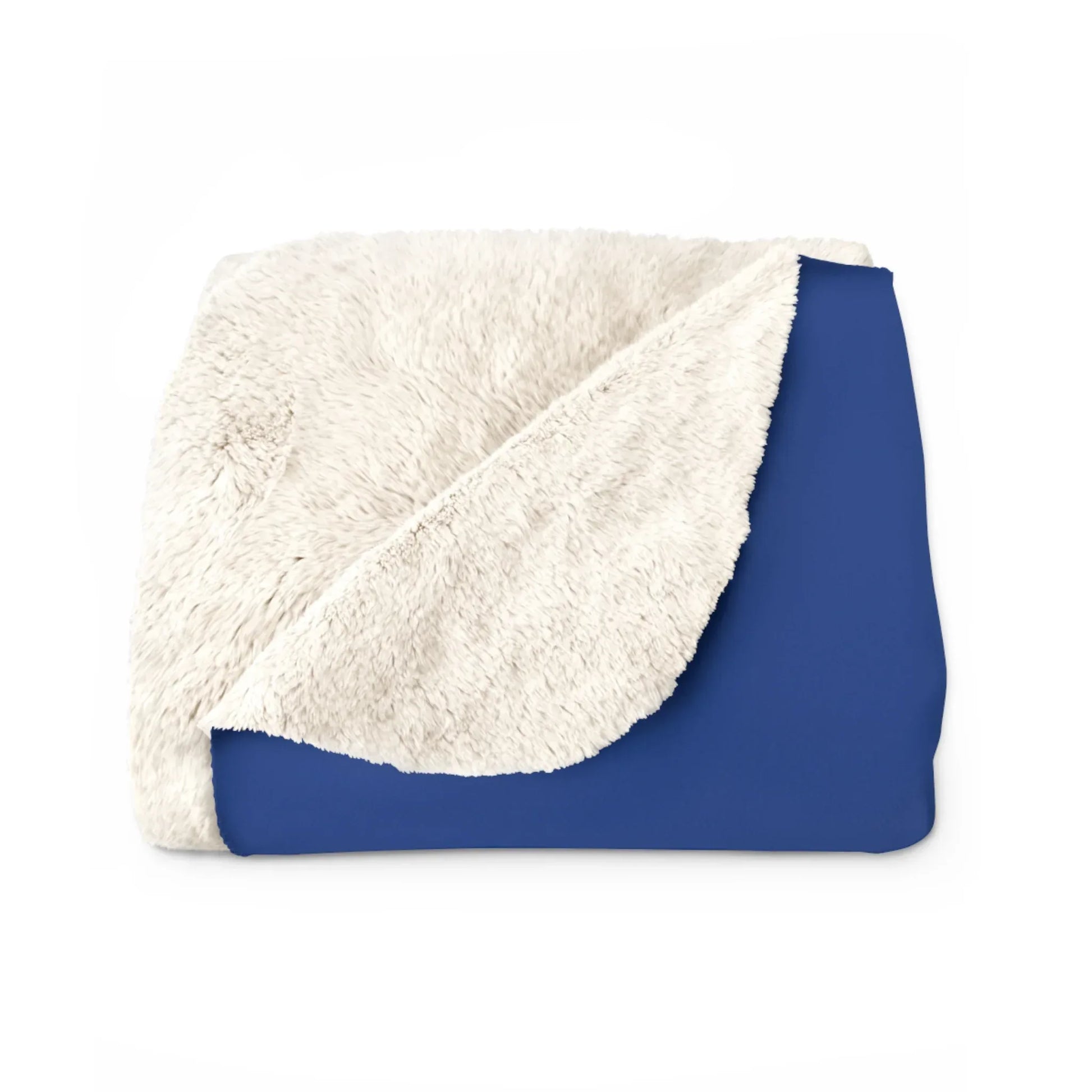 Cozy Sherpa Fleece Blanket - Blue 'Winter Deer' Design - The Dreamer's Bookshop.