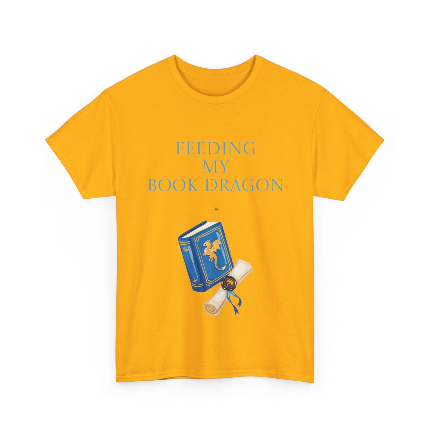 Book Dragon Unisex Heavy Cotton Tee - Creative Writer's Apparel