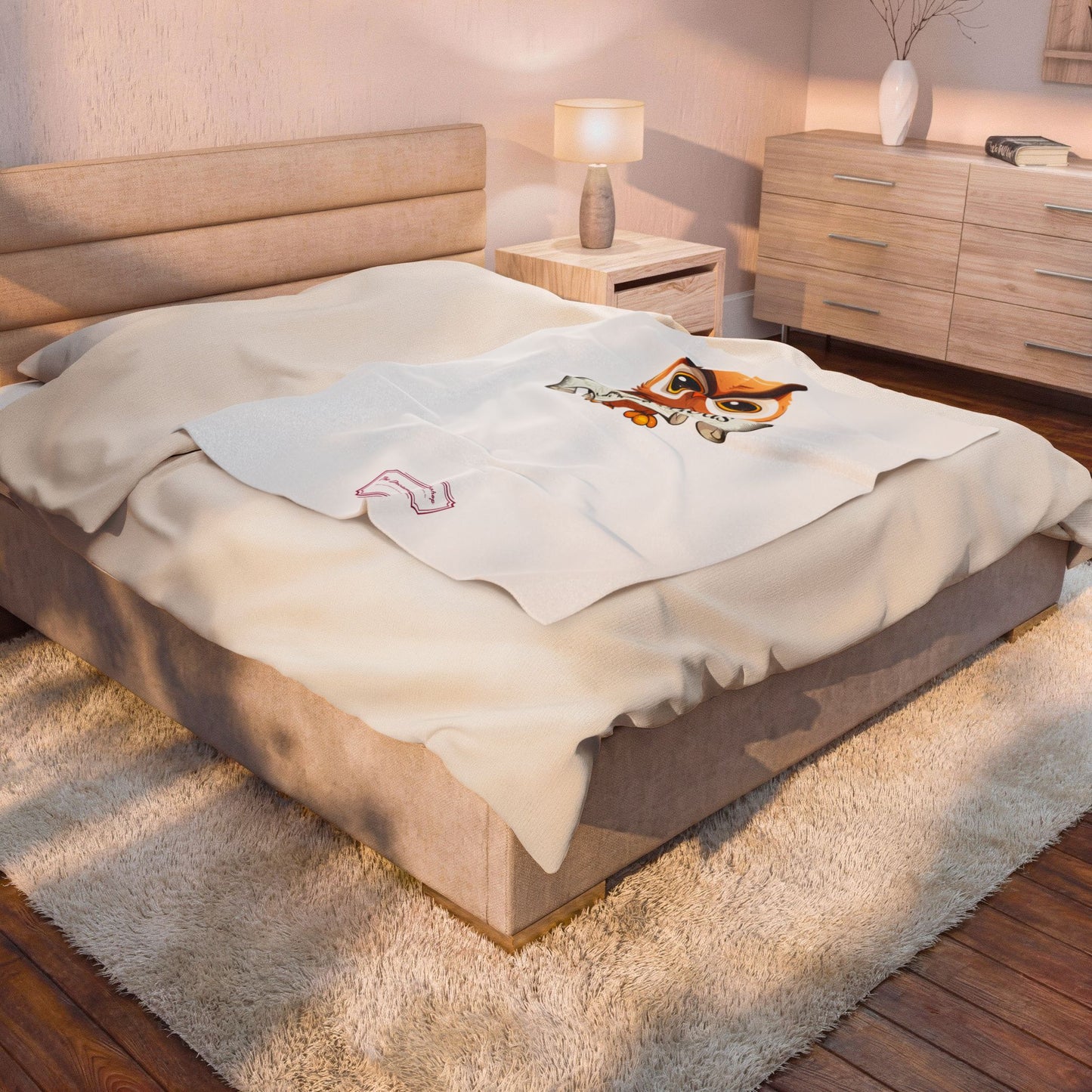 Cozy Velveteen Plush Blanket - "Stay Curious"- Book Lovers and Cozy Nights