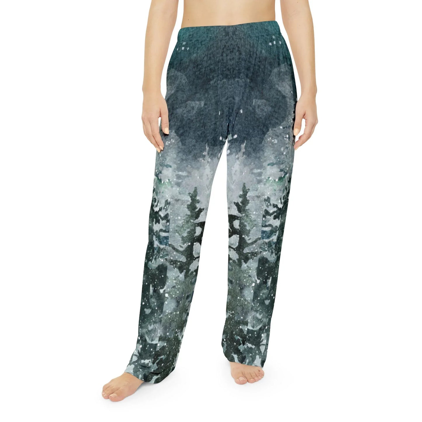 Winter Forest Pajama Pants – Women's Cozy All-Over Print Loungewear - The Dreamer's Bookshop.