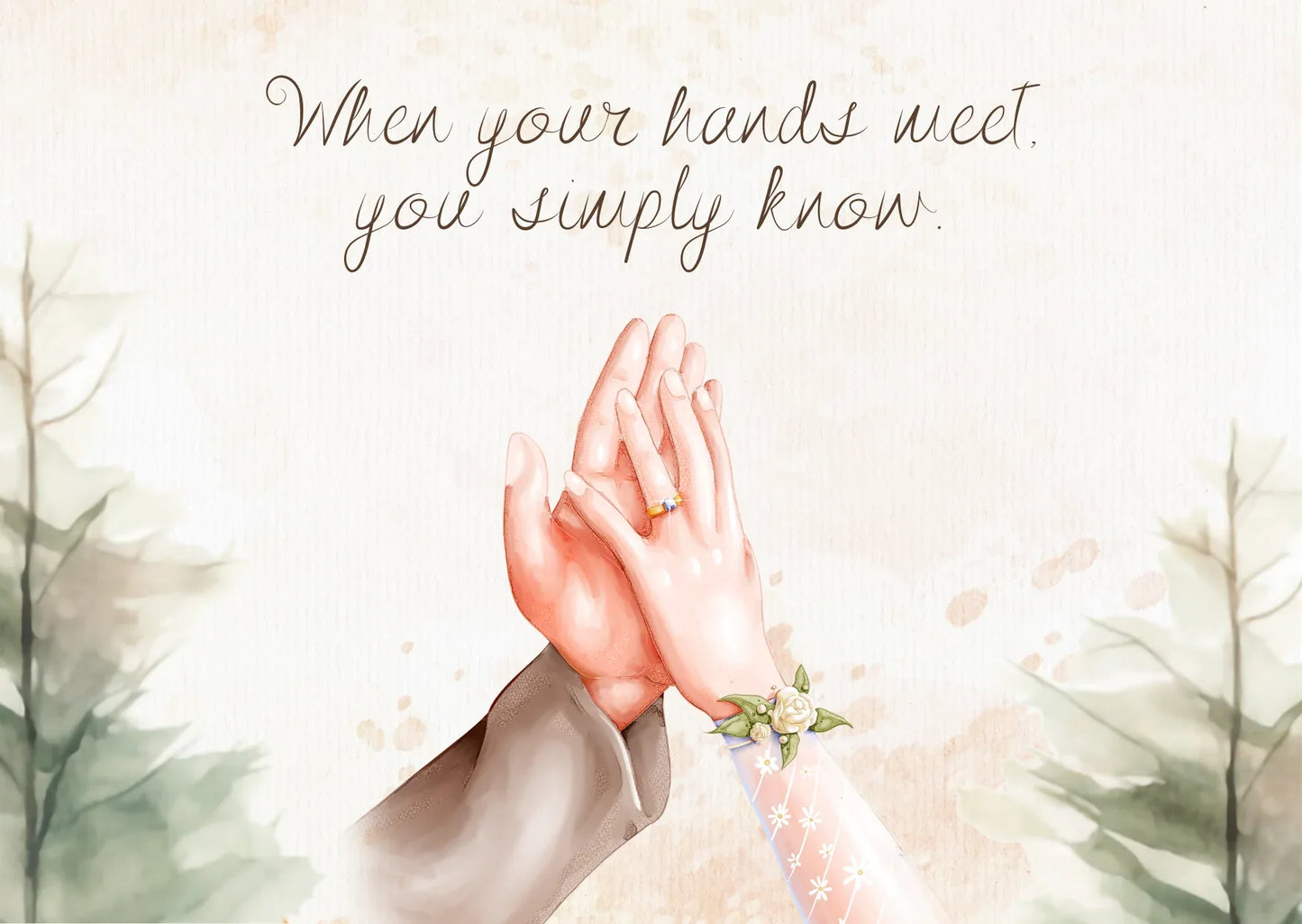 The Dreamer's Bookshop "Your Hands" Wedding Card - The Dreamer's Bookshop.