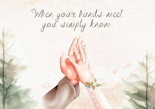 The Dreamer's Bookshop "Your Hands" Wedding Card - The Dreamer's Bookshop.