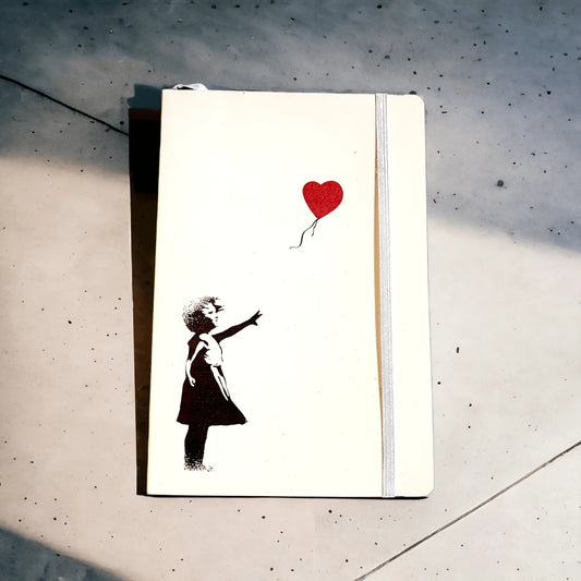 Banksy's Graffiti - Banksy A5 Soft-Touch Notitieboek - Meisje met rode ballon - The Dreamer's Bookshop.