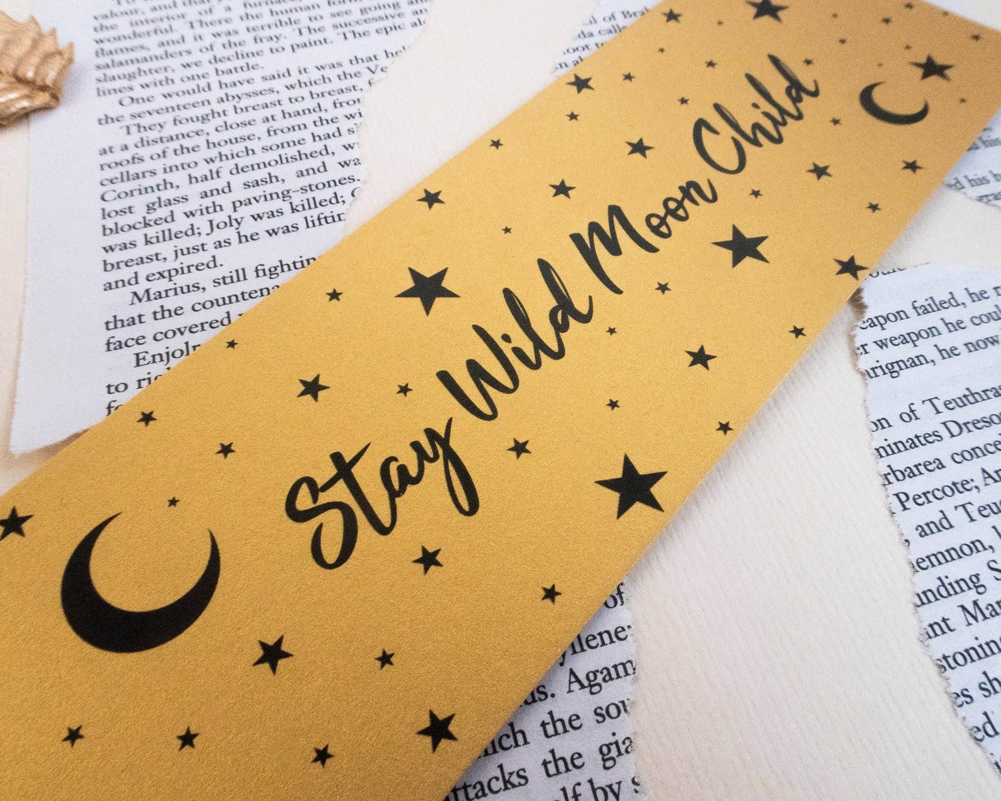 Basically Britt - Stay Wild Moon Child Gold Bookmark - The Dreamer's Bookshop.
