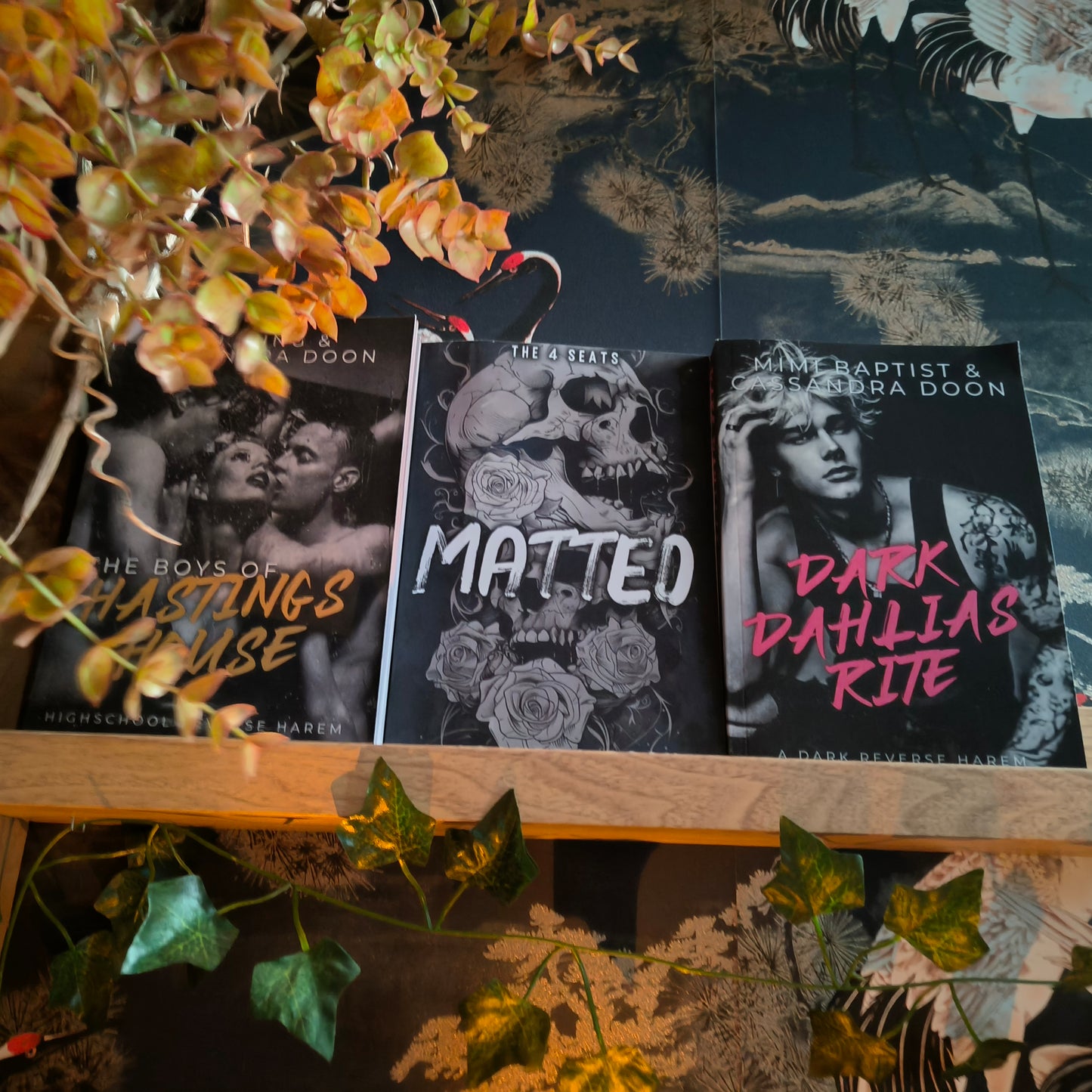 Three books: The boys of Hastings House, Matteo, Dark Dahlias Rite.