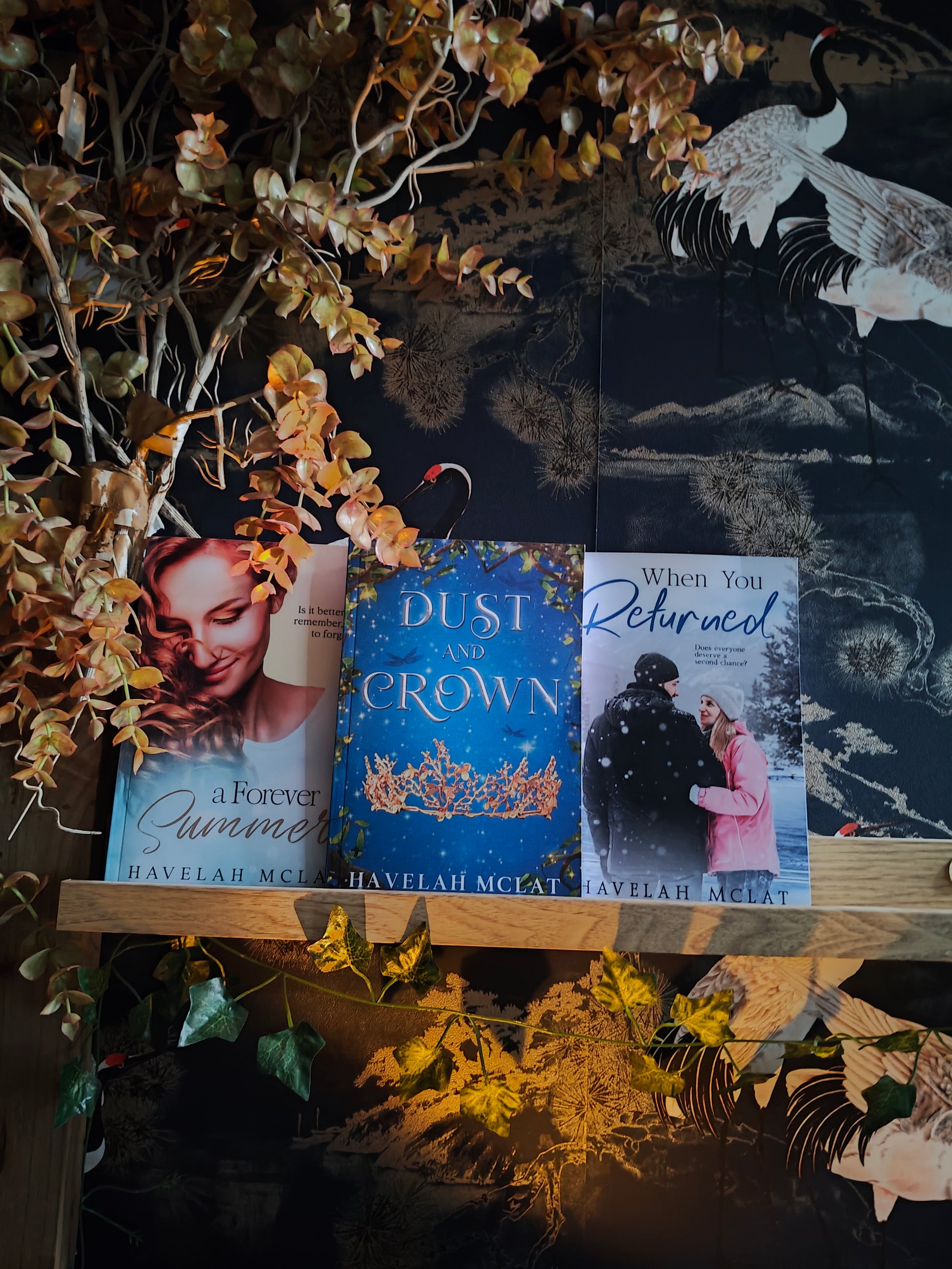 Three books: A Forever Summer; Dust and Crown; When You Returned.