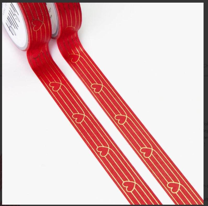 Willwa - Red Heart to Heart Washi Tape - The Dreamer's Bookshop.