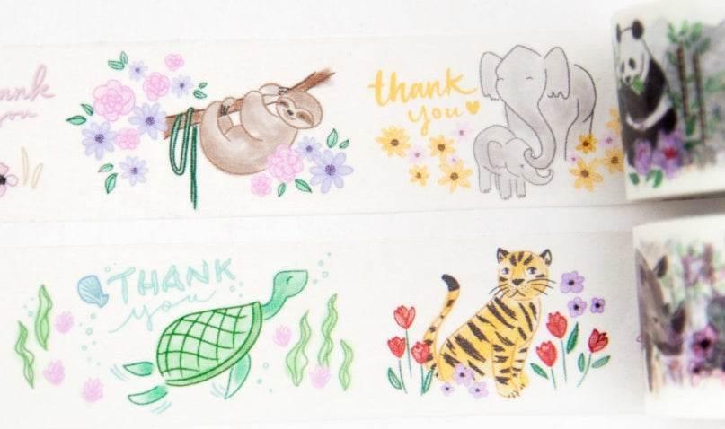 Willwa - Thank You Animals Washi Tape - The Dreamer's Bookshop.