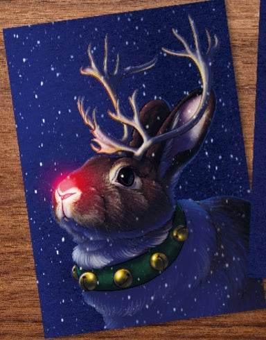 Firlefanz Design - Ansichtkaart „Bundolph & Christmas lights” - The Dreamer's Bookshop.