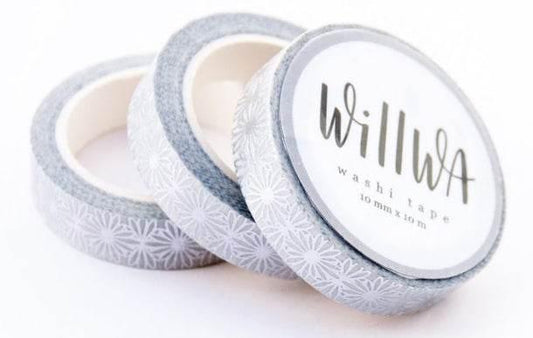 Willwa - Silver Flora Lace Washi Tape - The Dreamer's Bookshop.