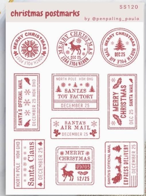 Penpaling Paula - Kerststempels - Stickervel - The Dreamer's Bookshop.