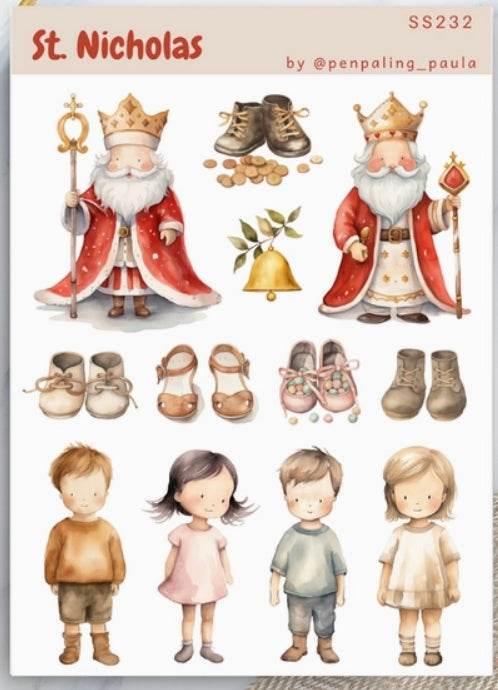 Penpaling Paula - Sinterklaas - Stickervel - The Dreamer's Bookshop.