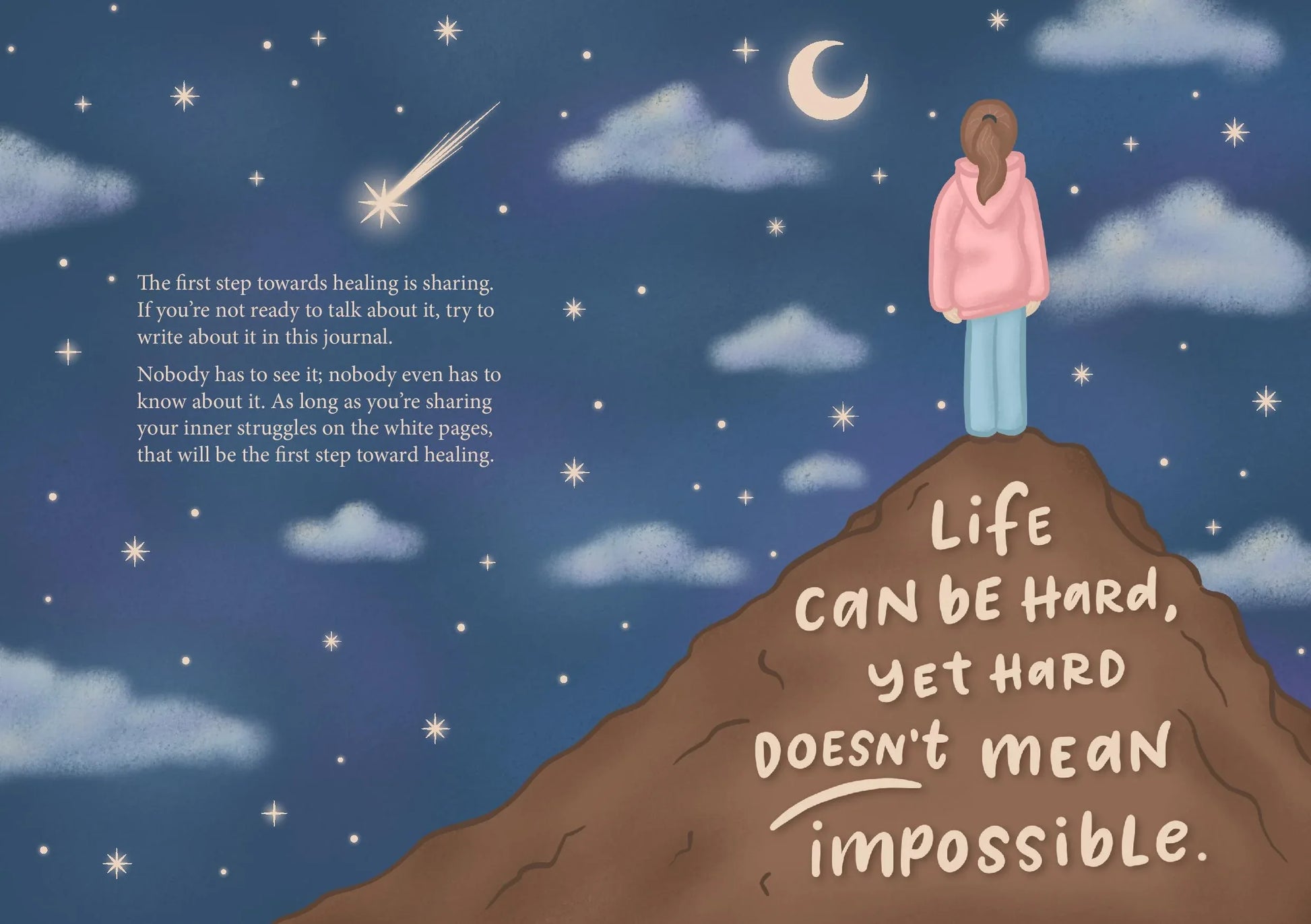 The Dreamer's Bookshop "Softcover Journal" Life Can be Hard - The Dreamer's Bookshop.