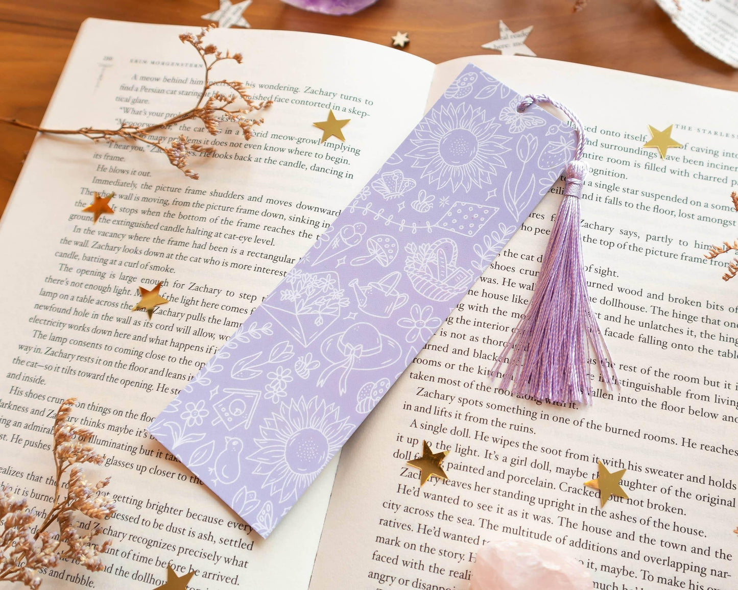 Basically Britt - Purple Spring Bookmark with Sunny Vibes - Lavender - The Dreamer's Bookshop.