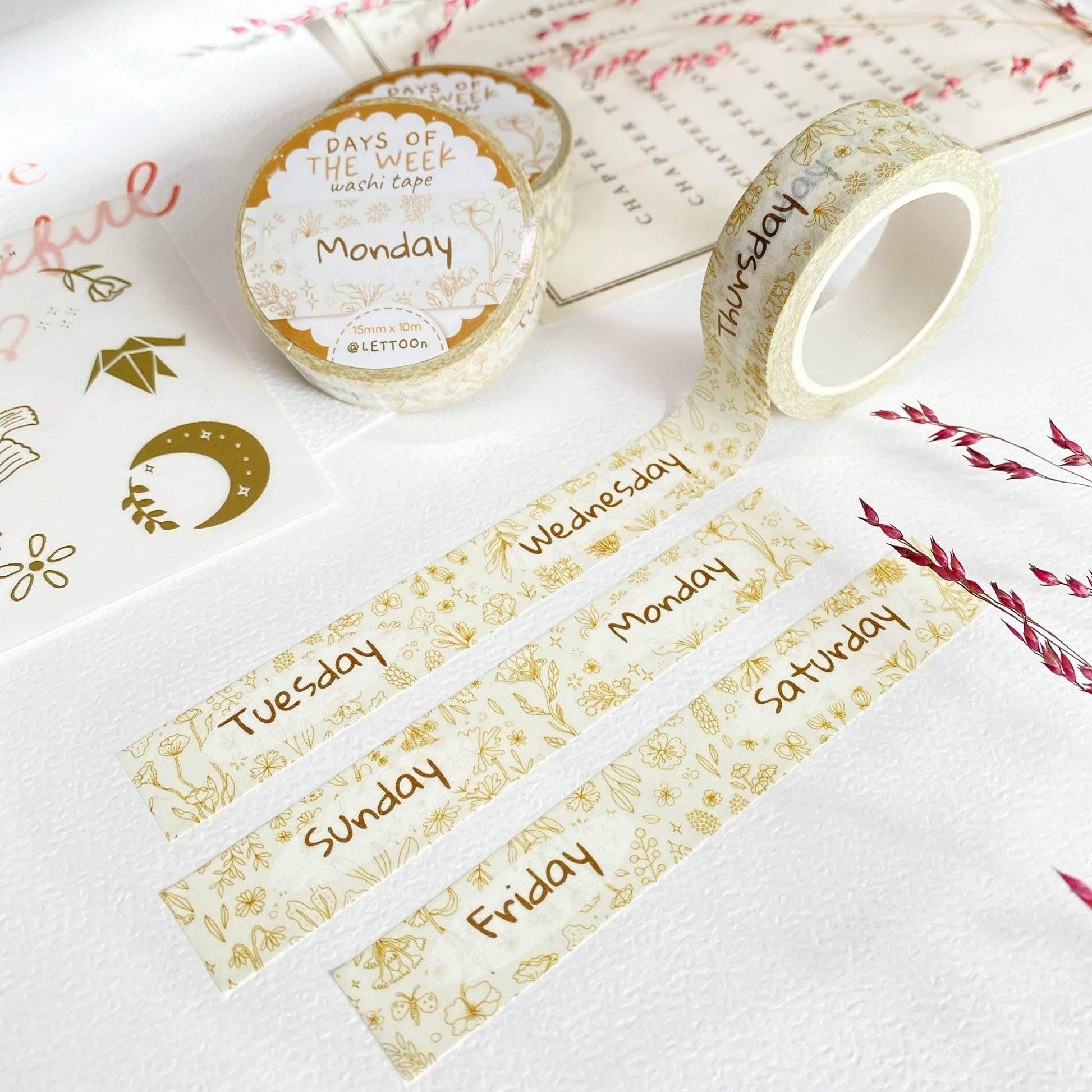 LETTOOn - Washi-tape - Dagen van de week - The Dreamer's Bookshop.