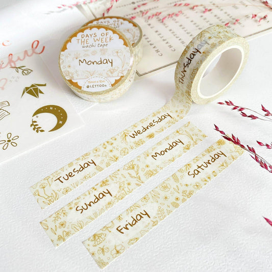 LETTOOn - Washi-tape - Dagen van de week - The Dreamer's Bookshop.