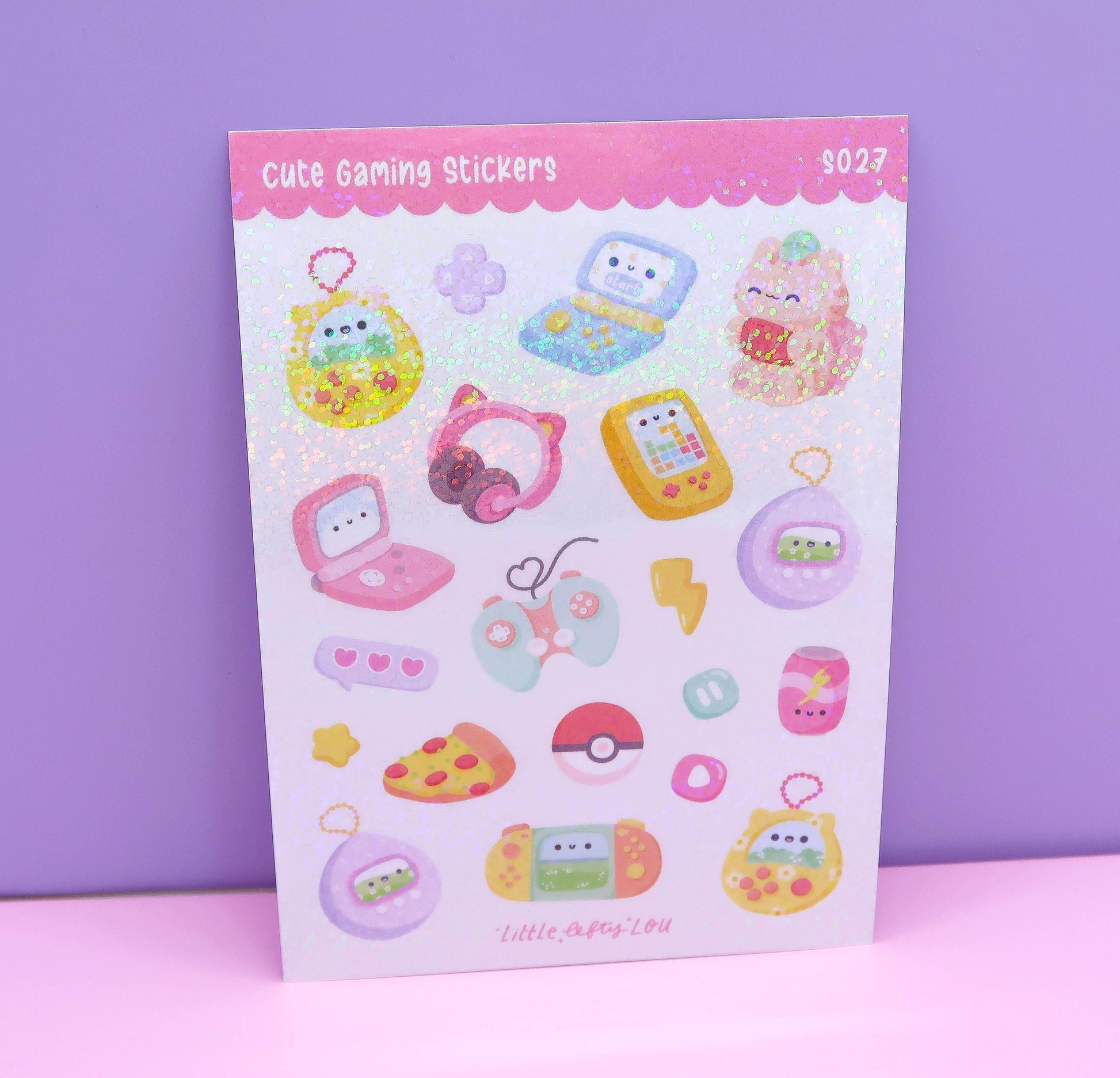 Little Lefty Lou - Holo Glitter schattige gamingstickers (S027) - The Dreamer's Bookshop.