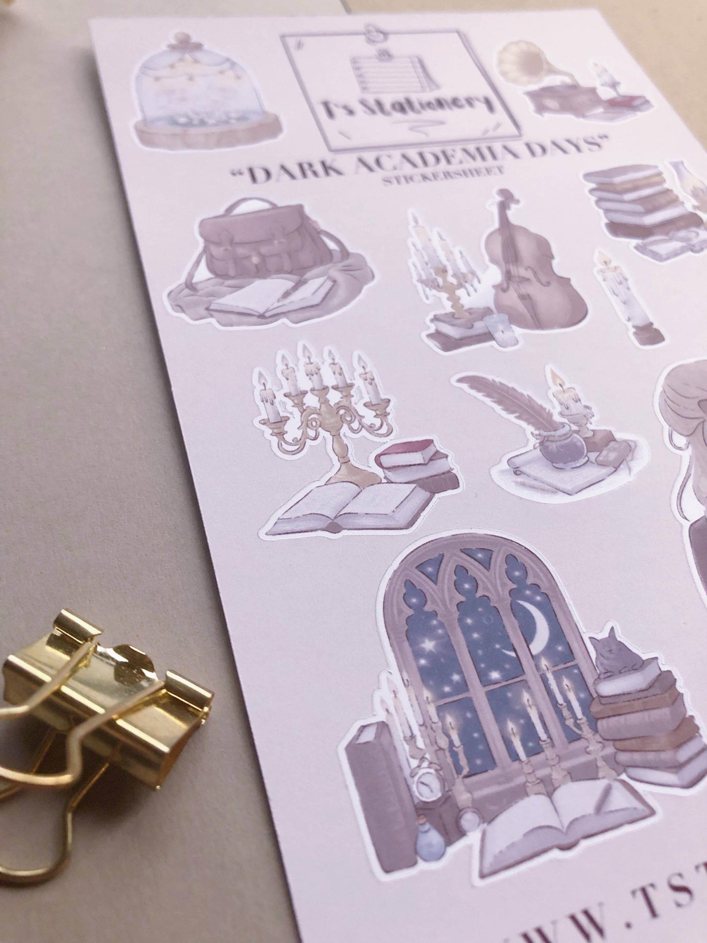 T's Stationery - Stickervel „Dark Academia Days” - The Dreamer's Bookshop.