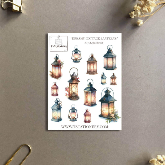 T's Stationery - Washi-stickervel „Dreamy Lanterns” - The Dreamer's Bookshop.