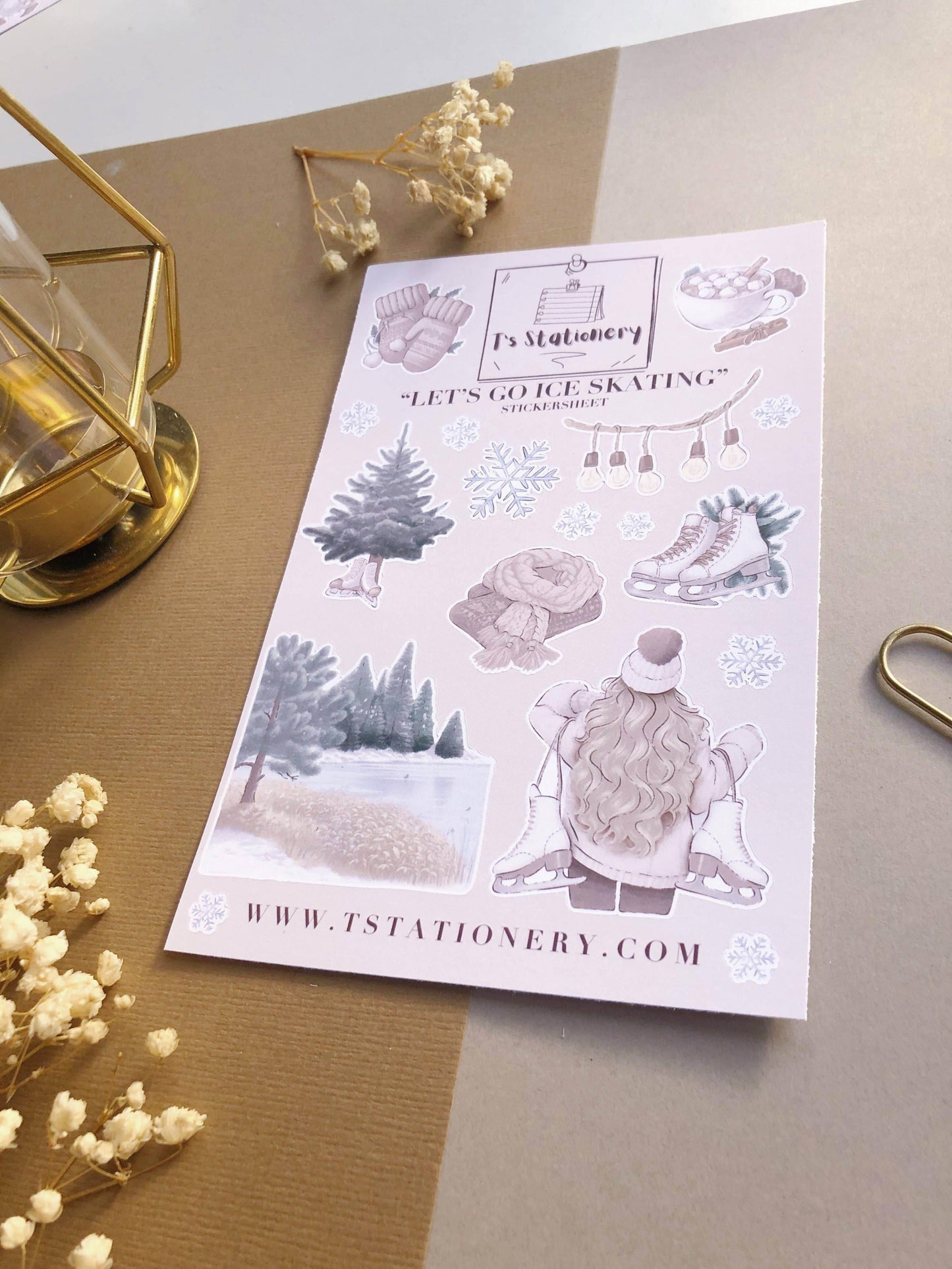 T's Stationery - „Laten we gaan schaatsen” - The Dreamer's Bookshop.